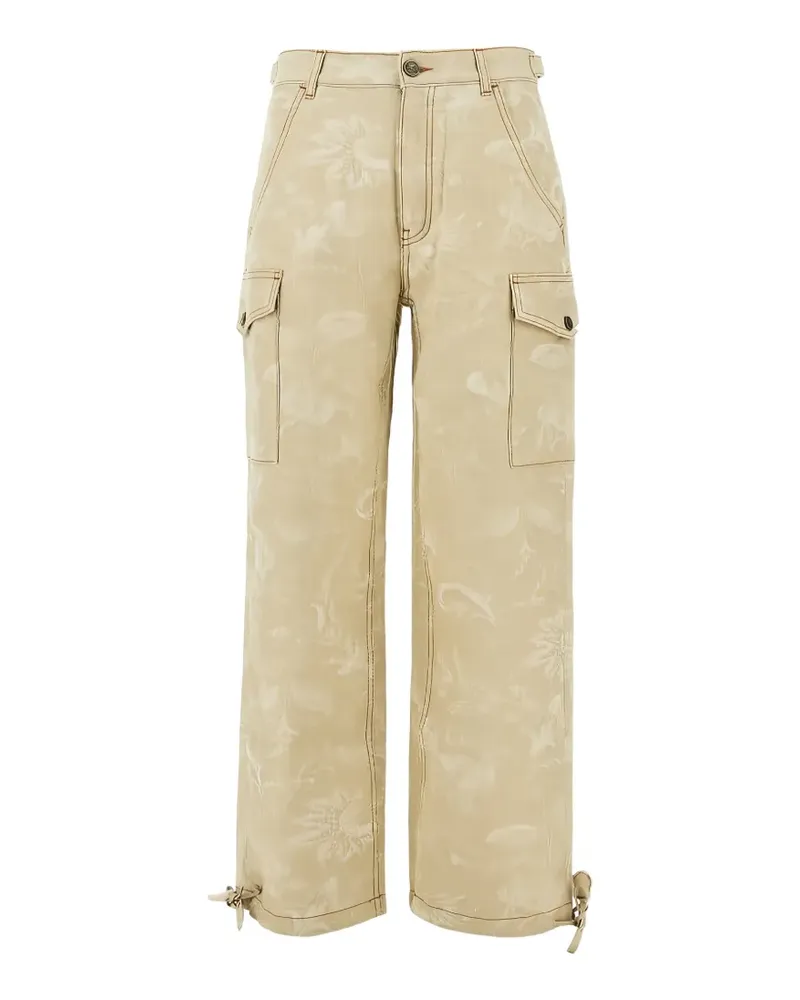 Etro Canvas-Cargohose aus Blumenjacquard - Nude Nude