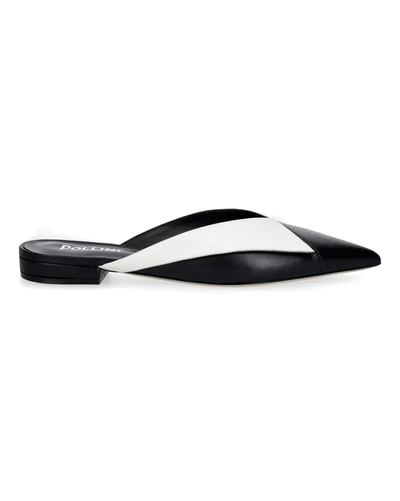 Pollini pointed-toe leather mules - Schwarz Schwarz