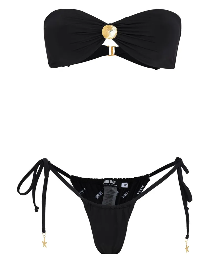 Amir Slama Bikini mit drapiertem Detail - Schwarz Schwarz