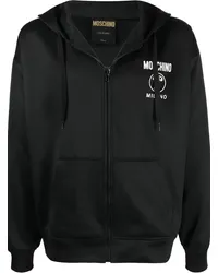 Moschino Kapuzenjacke mit Logo-Print Schwarz