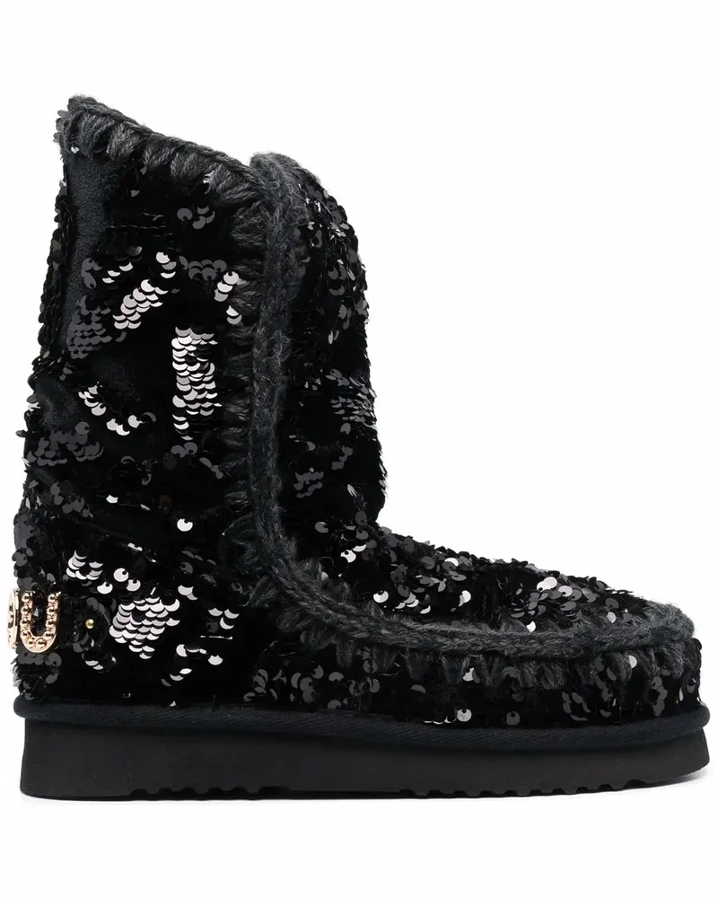 Mou Eskimo Stiefel mit Pailletten - Schwarz Schwarz