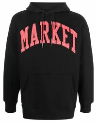 Market Hoodie mit Kordelzug Schwarz