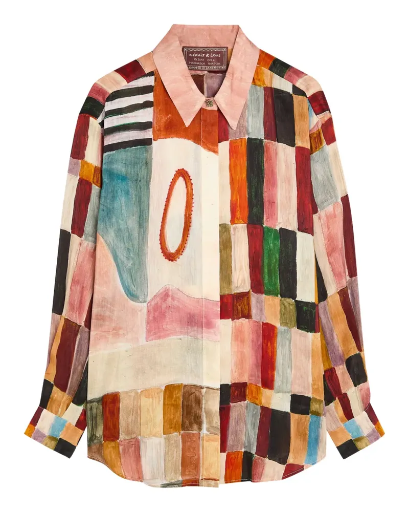 ALEMAIS patchwork buttoned shirt - Nude Nude