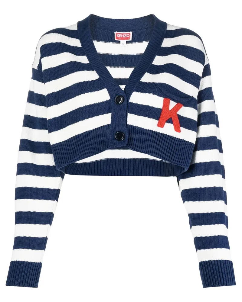 Kenzo Gestreifter Cropped-Cardigan - Blau Blau