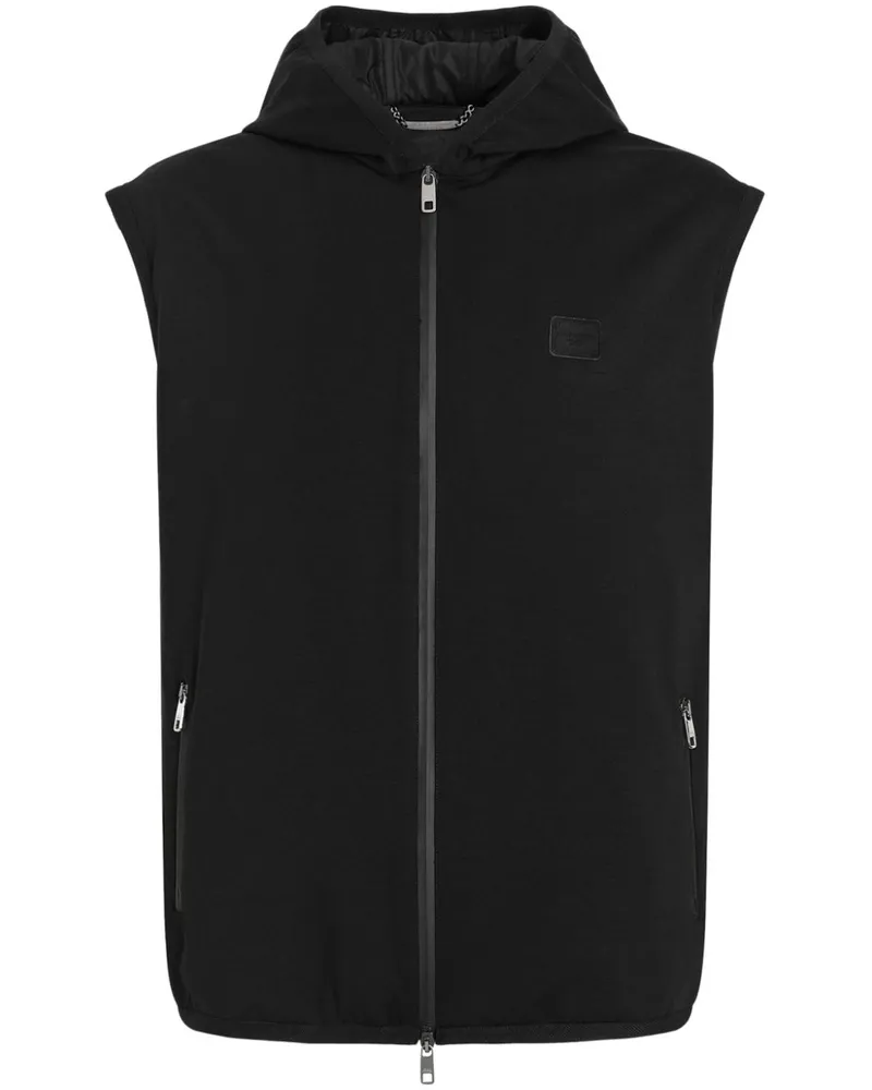 Dolce & Gabbana Weste mit Logo-Applikation - Schwarz Schwarz