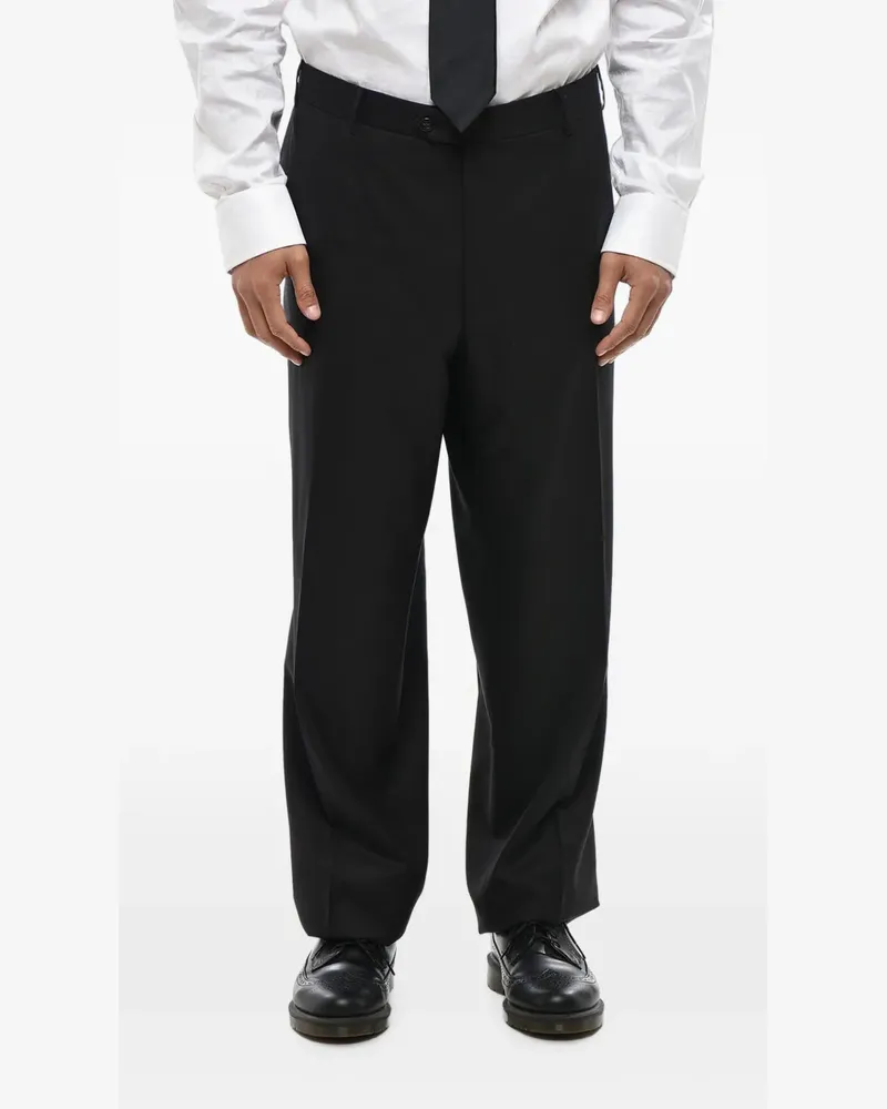 Corneliani scalloped-hem virgin wool trousers - Schwarz Schwarz