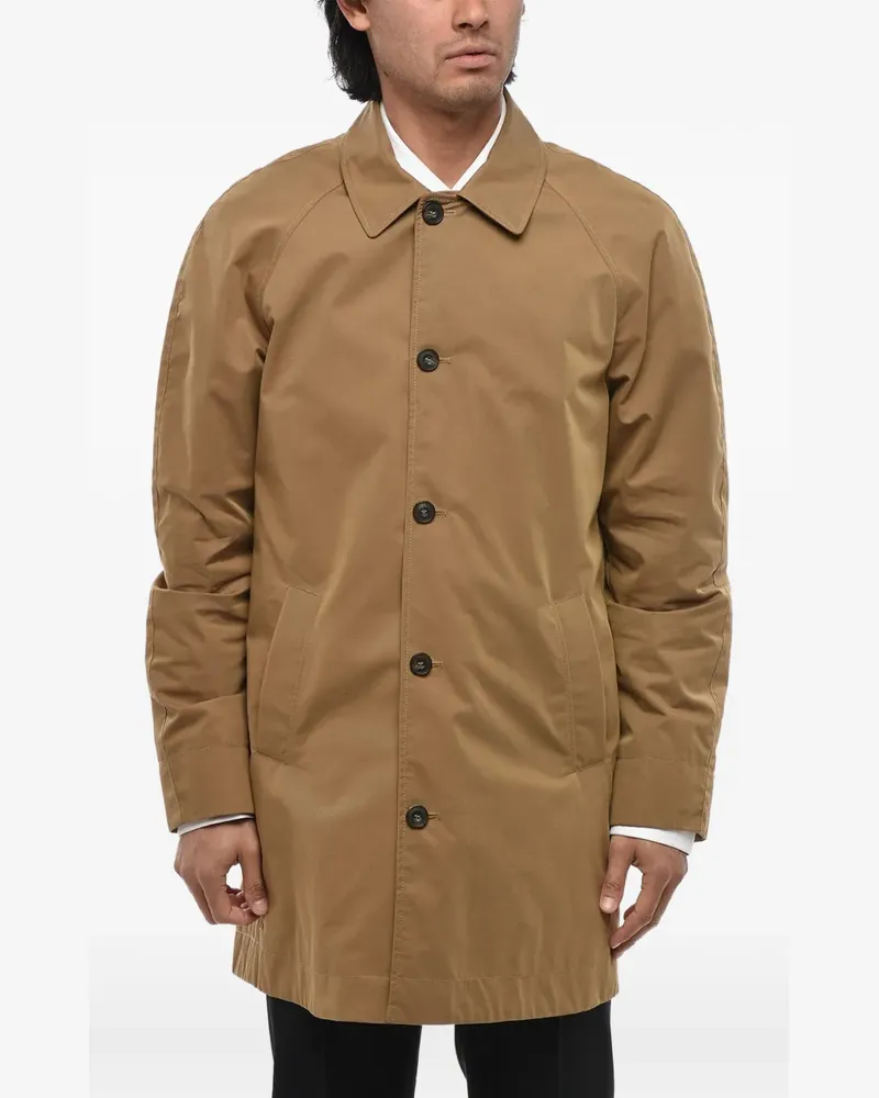 Corneliani raglan-sleeve button-up coat - Braun Braun