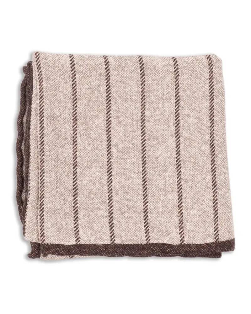Brunello Cucinelli striped silk pocket square - Nude Nude