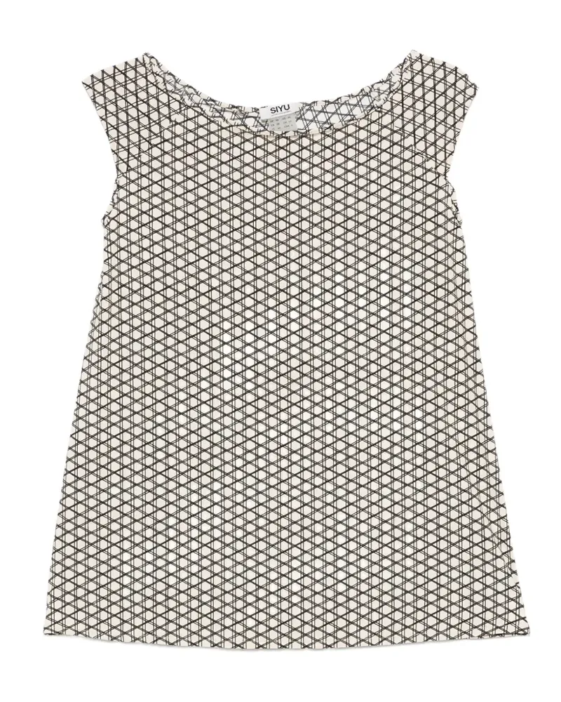 SIYU geometric-pattern blouse - Nude Nude