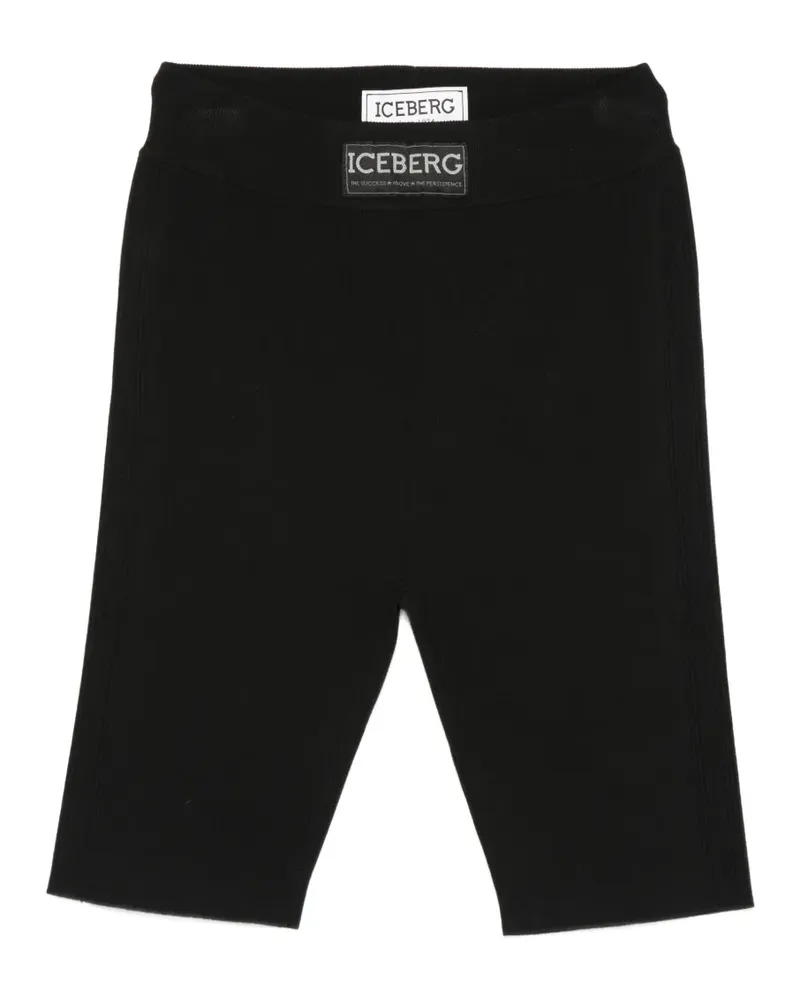 Iceberg logo-patch shorts - Schwarz Schwarz
