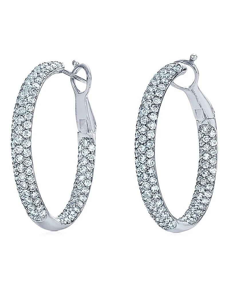 KWIAT 18kt Weißgoldcreolen mit Diamanten - Silber Silber