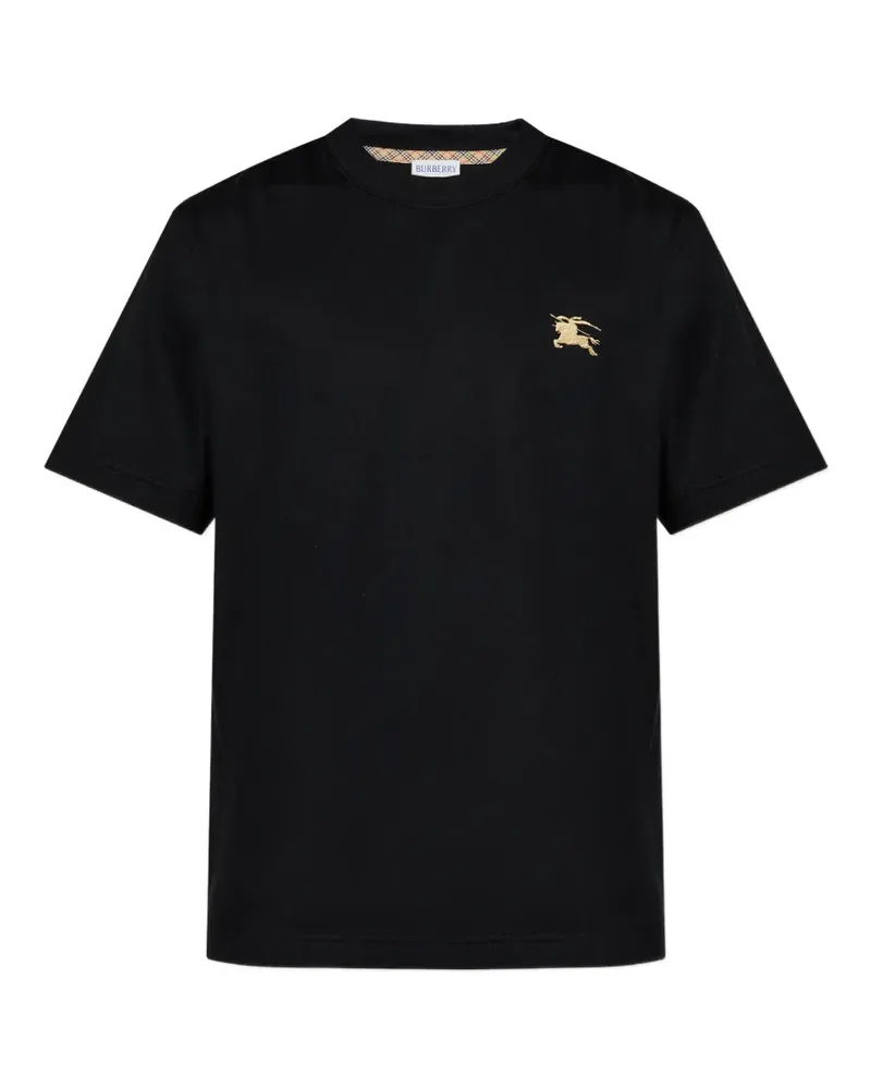 Burberry T-Shirt mit Logo-Stickerei - Schwarz Schwarz