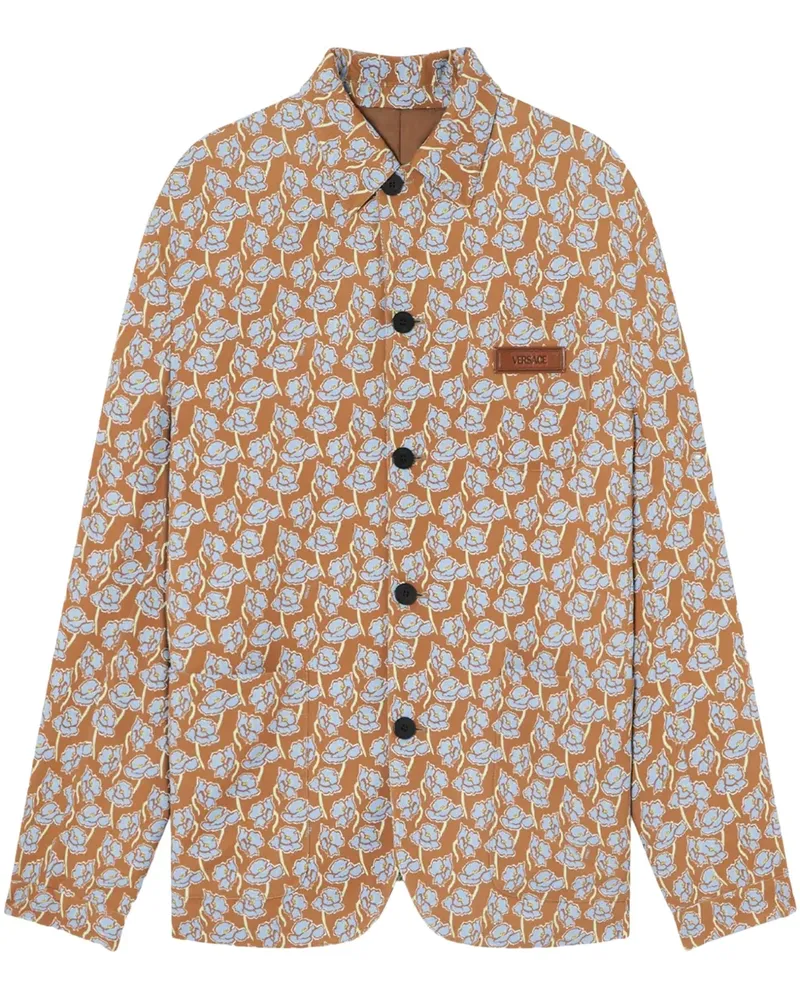 Versace Einreihiges Poppies Sakko - Braun Braun
