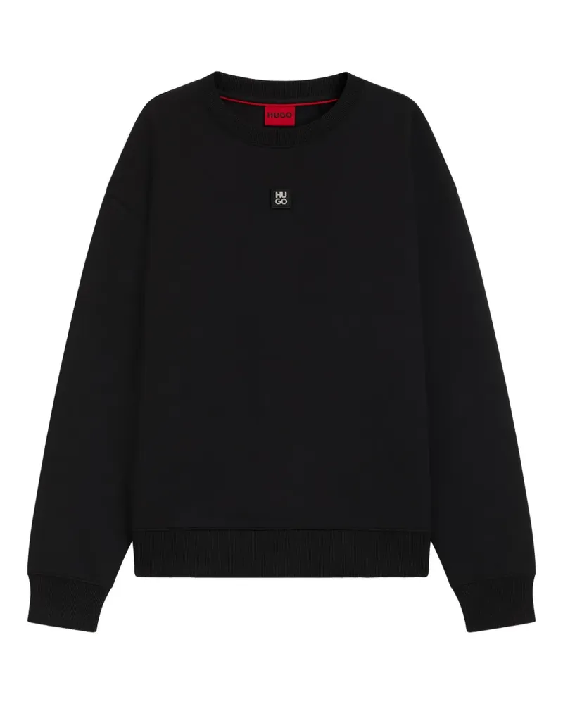 HUGO BOSS Sweatshirt mit Logo-Patch - Schwarz Schwarz