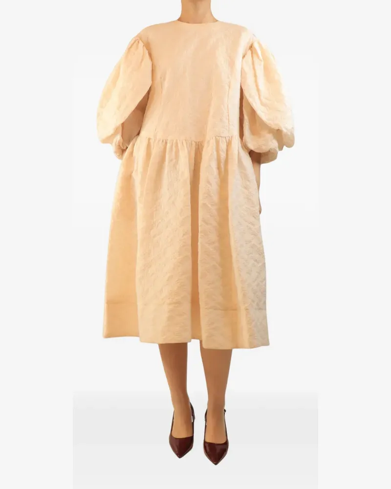 Simone Rocha oversized puff-sleeve midi dress - Nude Nude