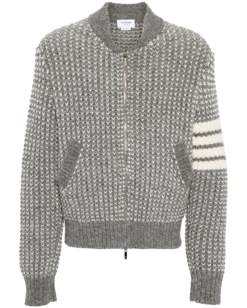 Thom Browne Bomberjacke mit Logo-Streifen - Grau Grau