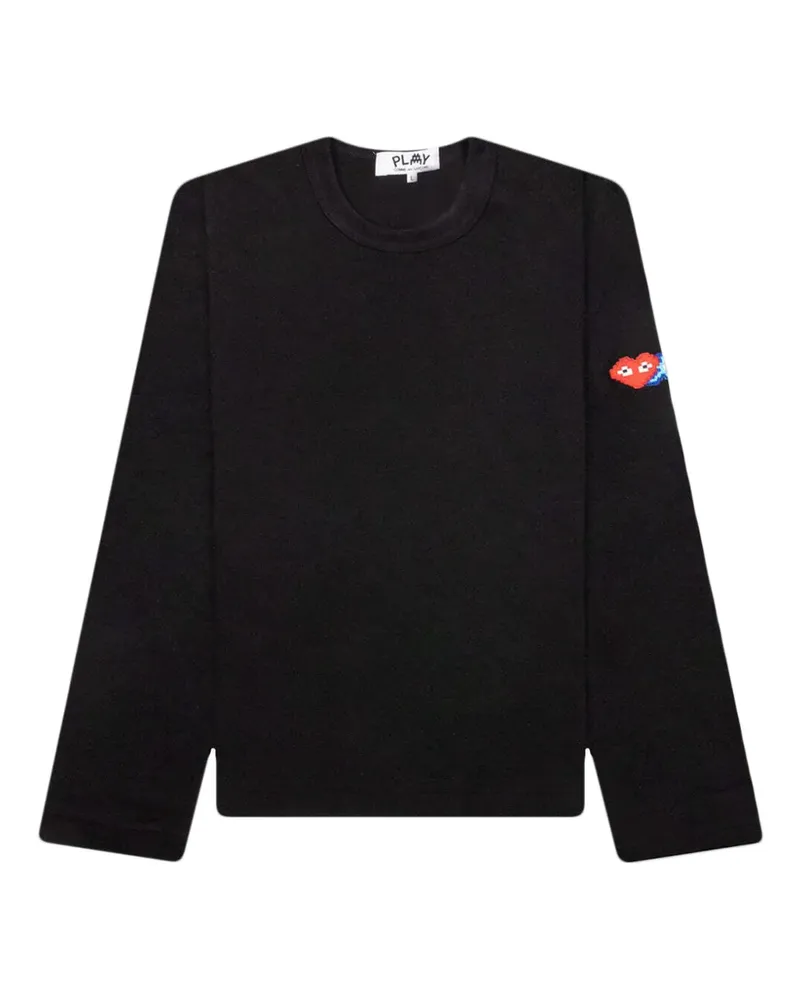 Comme des Garçons x the Artist Invader appliqué-detal long-sleeve T-shirt - Schwarz Schwarz