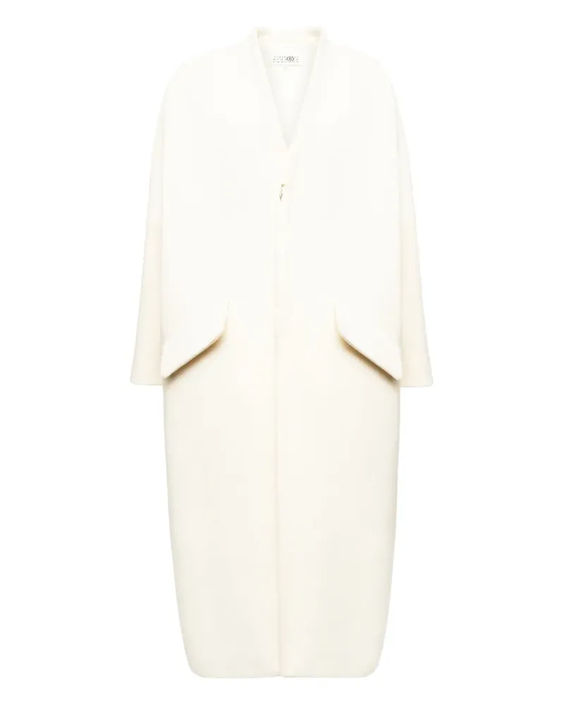 Maison Margiela Asymmetrischer Mantel mit Reißverschluss - Weiß Weiß