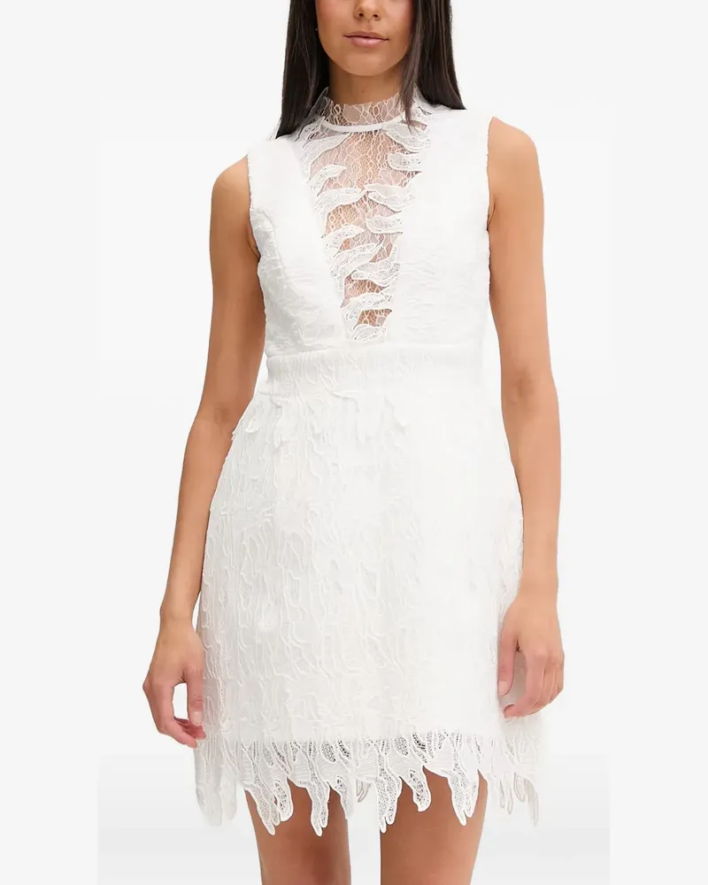 Bardot lace-embroidered sleeveless mini dress - Weiß Weiß