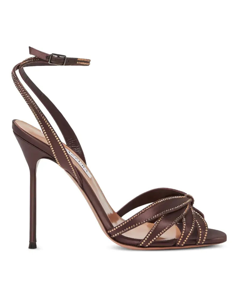 Aquazzura Souldmate Sandalen aus Wildleder mit Kristallen - Braun Braun