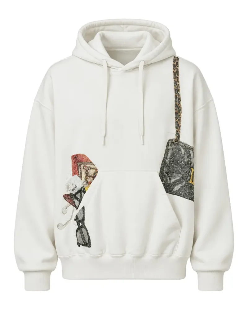 Doublet Trompe oeil embroidered hoodie - Nude Nude