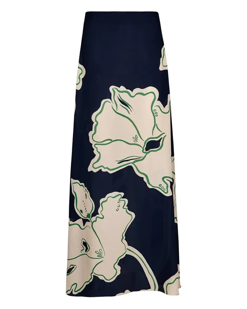 Johanna Ortiz Magia Flamenca Maxirock mit Blumen-Print - Schwarz Schwarz