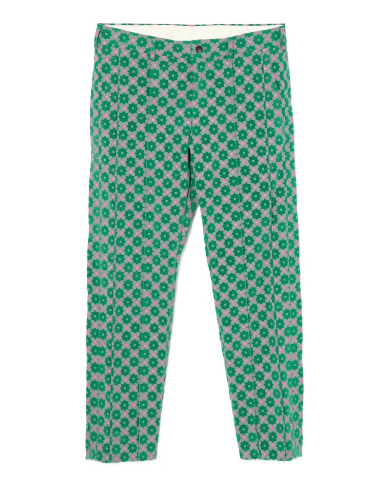 Comme des Garçons Hose mit Blumen-Print - Grün Grün