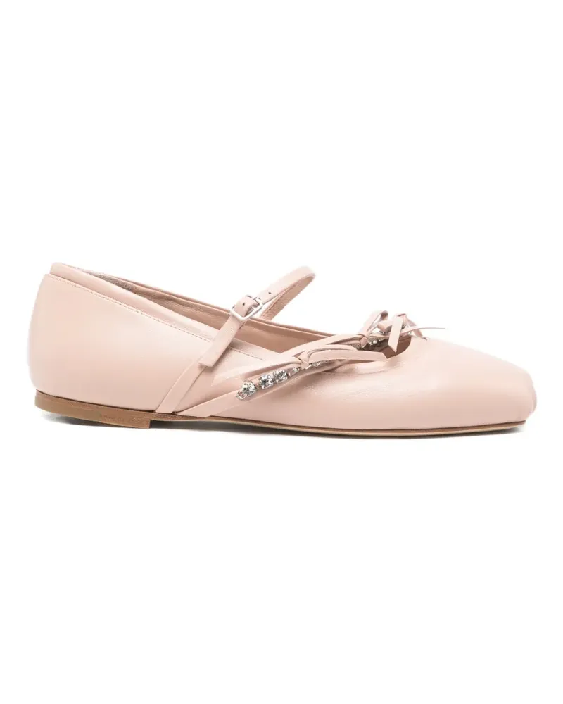 Jimmy Choo Loli embellished strap ballet flats - Rosa Rosa