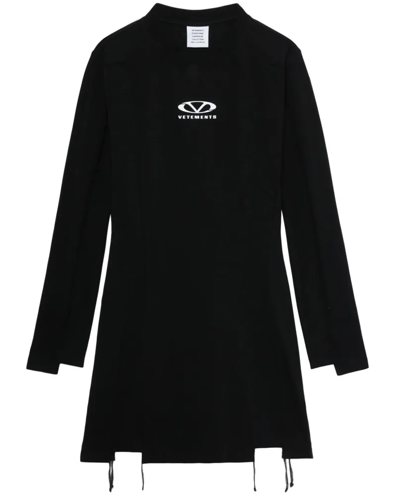 VETEMENTS Minikleid mit Logo-Print - Schwarz Schwarz