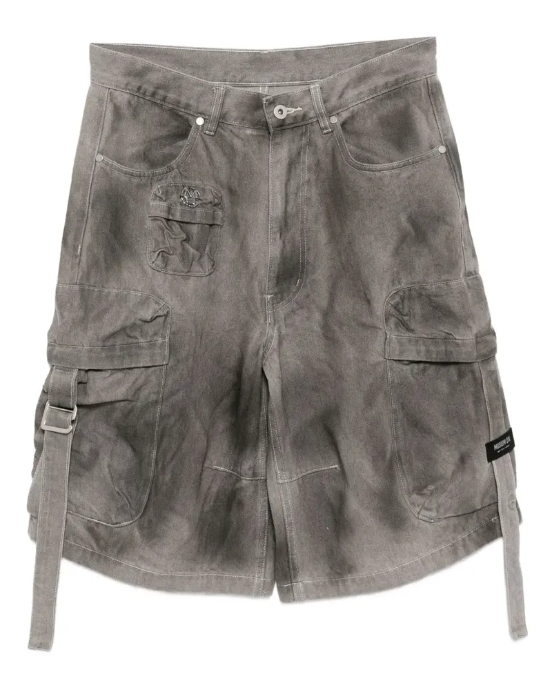 Musium Div. Ausgeblichene Cargo-Shorts - Grau Grau