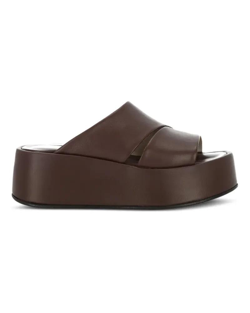 Patrizia Bonfanti platform crossover-strap sandals - Braun Braun