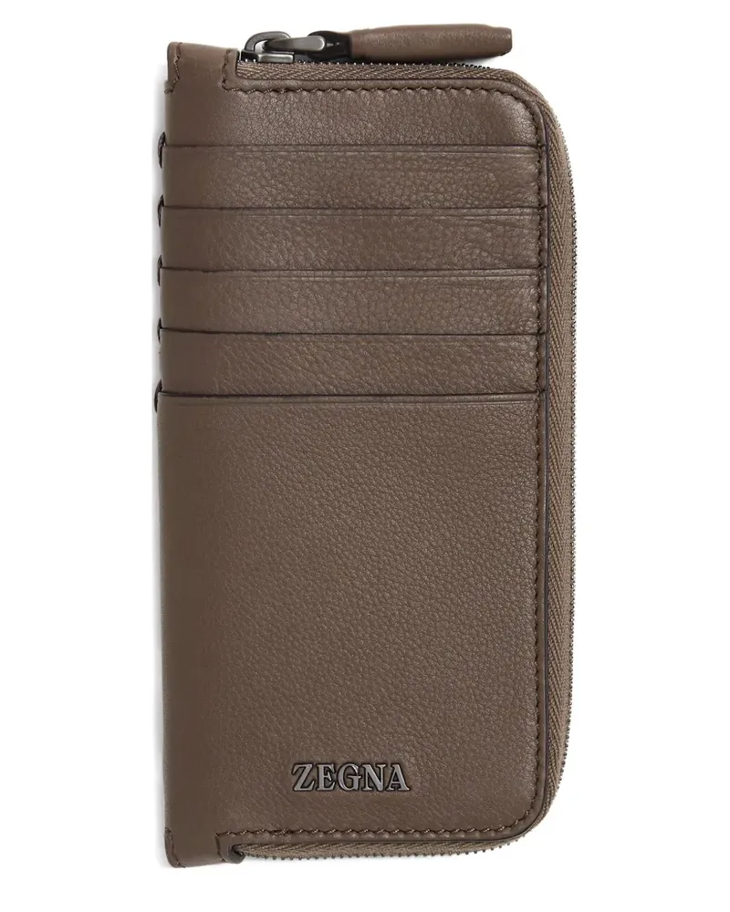 Ermenegildo Zegna Portemonnaie mit Reißverschluss - Braun Braun