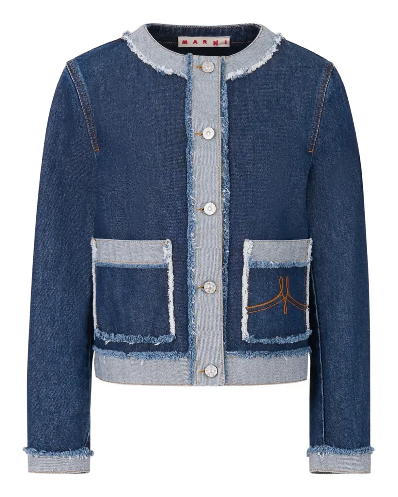 Marni Ausgefranste Jeansjacke - Blau Blau