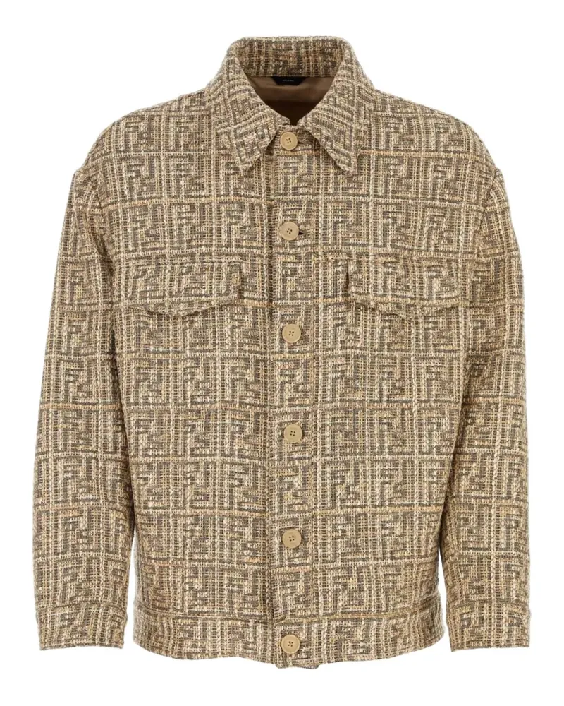 Fendi Hemdjacke mit FF - Nude Nude
