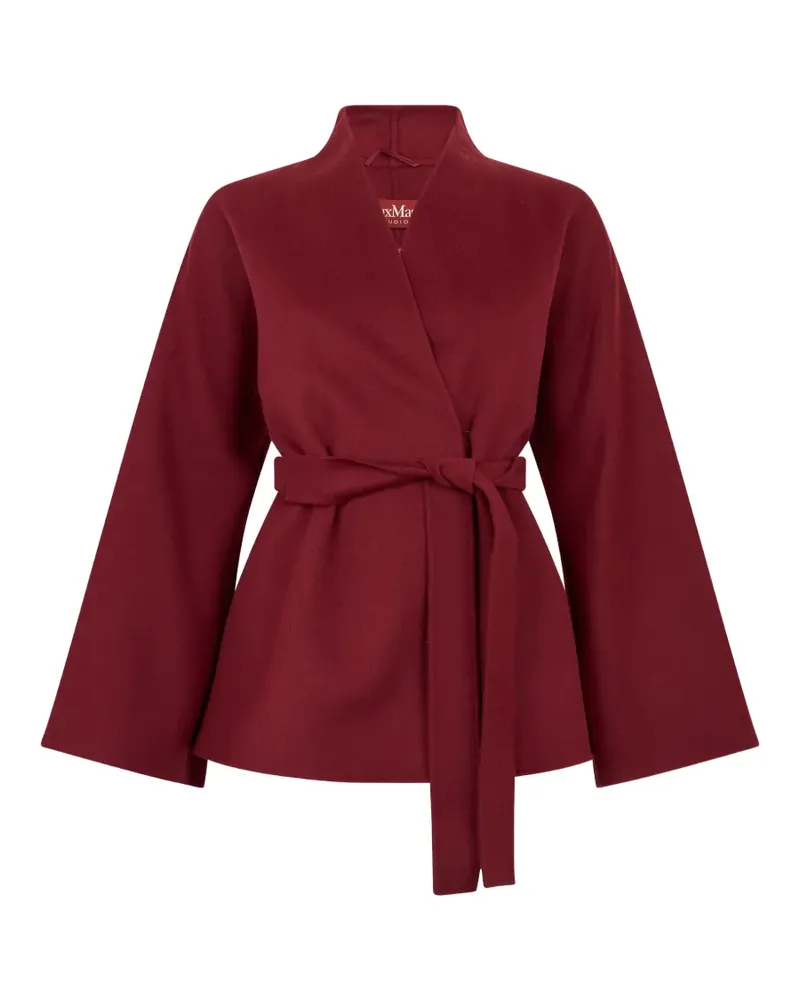 Max Mara wool, silk and cashmere coatigan - ruby - Rot Rot