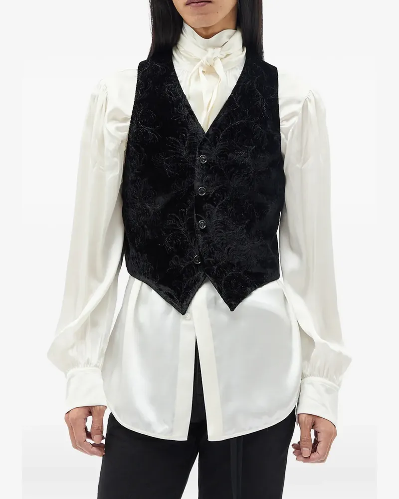 Ann Demeulemeester Kaare Weste aus Samt mit Paisley-Stickerei - Schwarz Schwarz