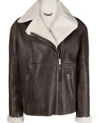 IRO Vicoe Shearling-Jacke Braun