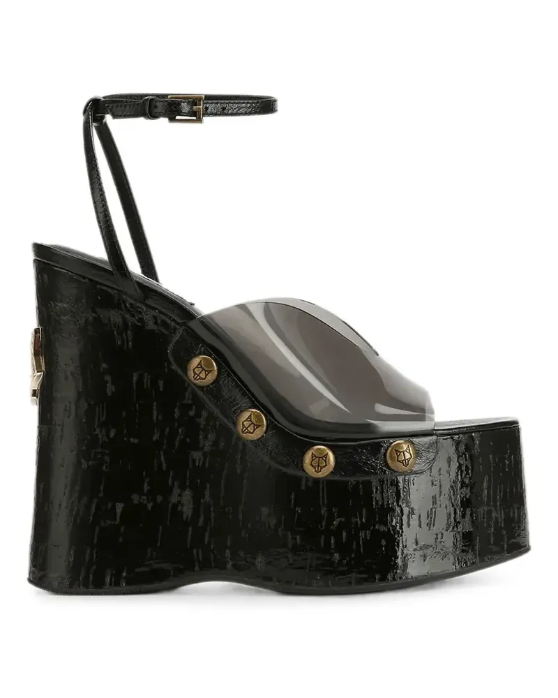 Naked Wolfe Tiger-Lilly Wedge-Pumps - Schwarz Schwarz
