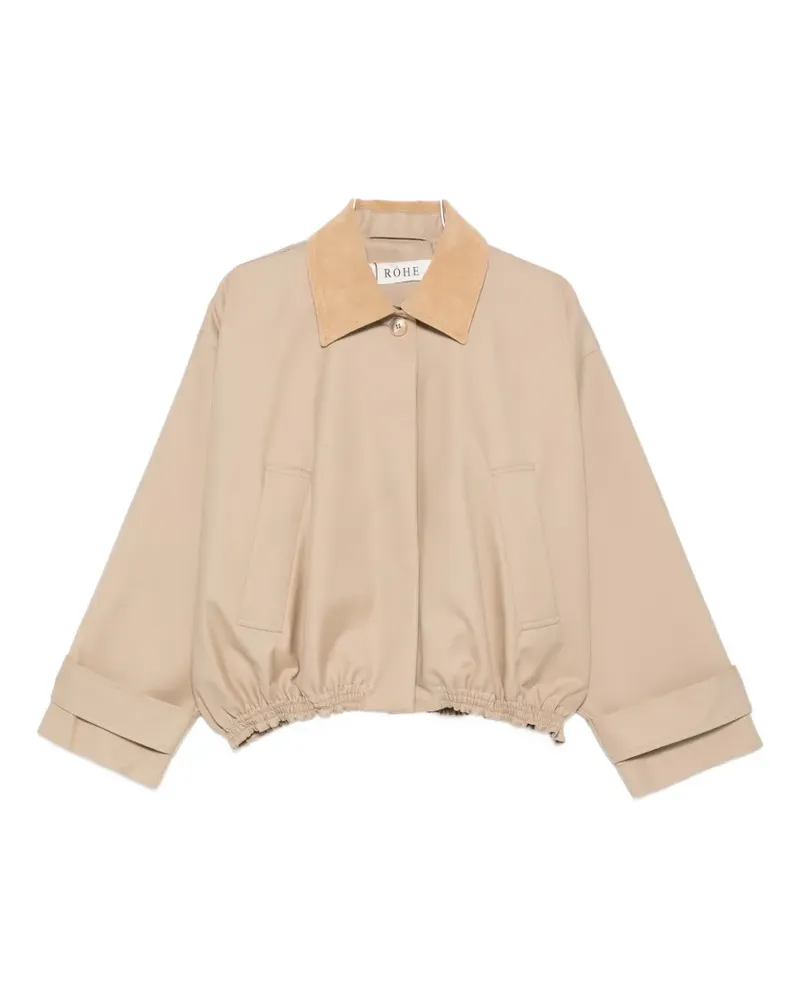 Róhe contrast-collar bomber jacket - Nude Nude