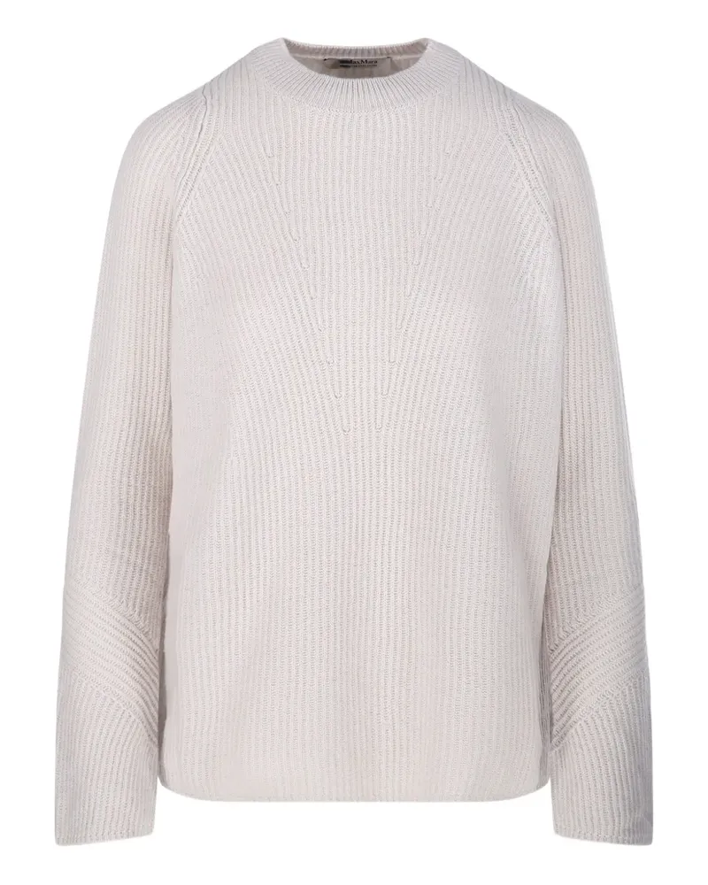 Max Mara Max Mara Gerippter Pullover mit Raglanärmeln - Weiß Weiß