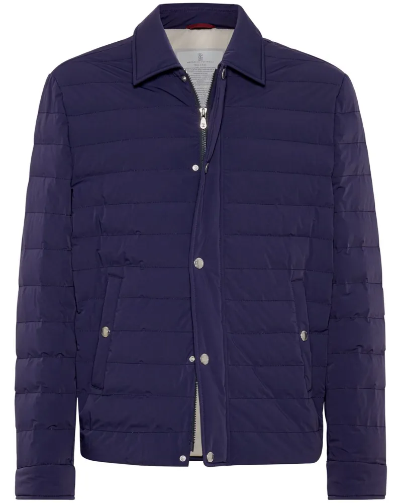 Brunello Cucinelli Gesteppte Hemdjacke - Blau Blau