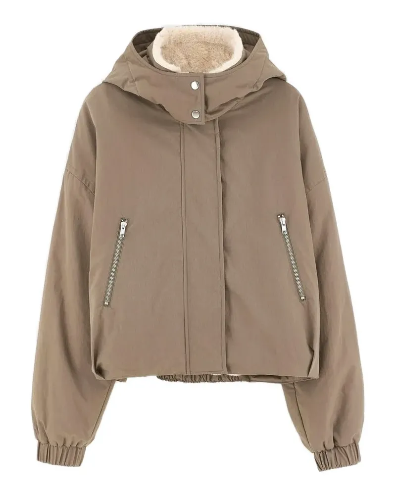 Bellerose Herna Kapuzenjacke mit Kragen aus Faux Fur - Braun Braun