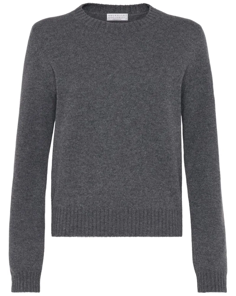 Brunello Cucinelli Kaschmirpullover mit rundem Ausschnitt - Grau Grau