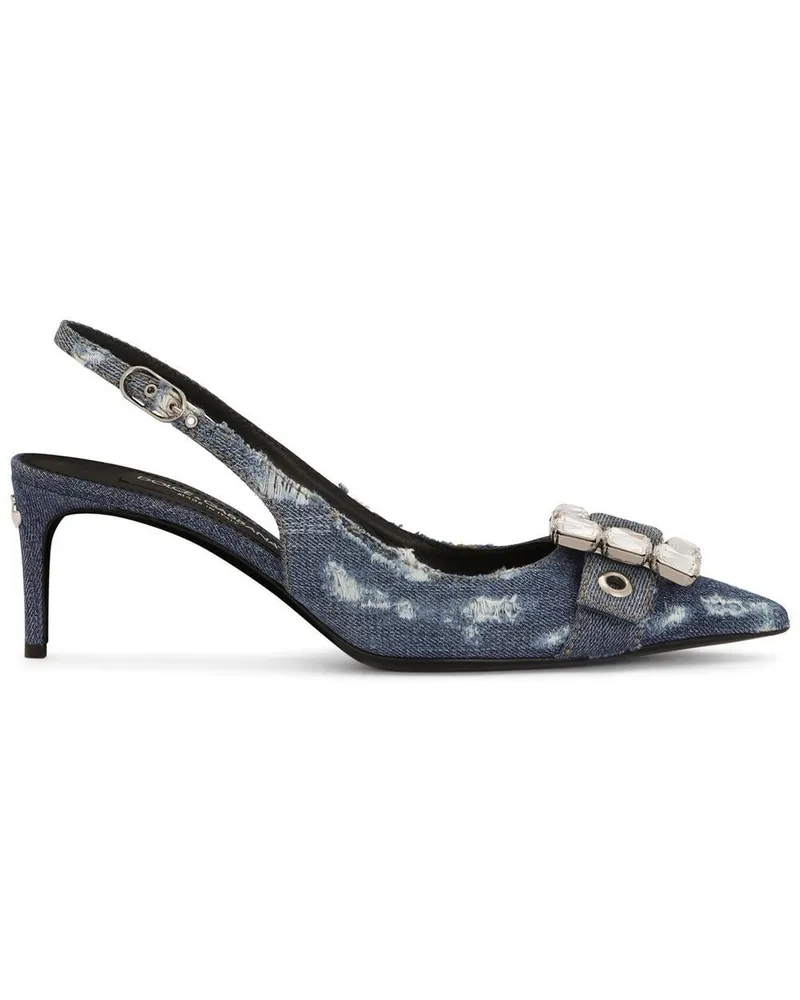 Dolce & Gabbana Slingback-Pumps im Patchwork-Look 60mm - Blau Blau