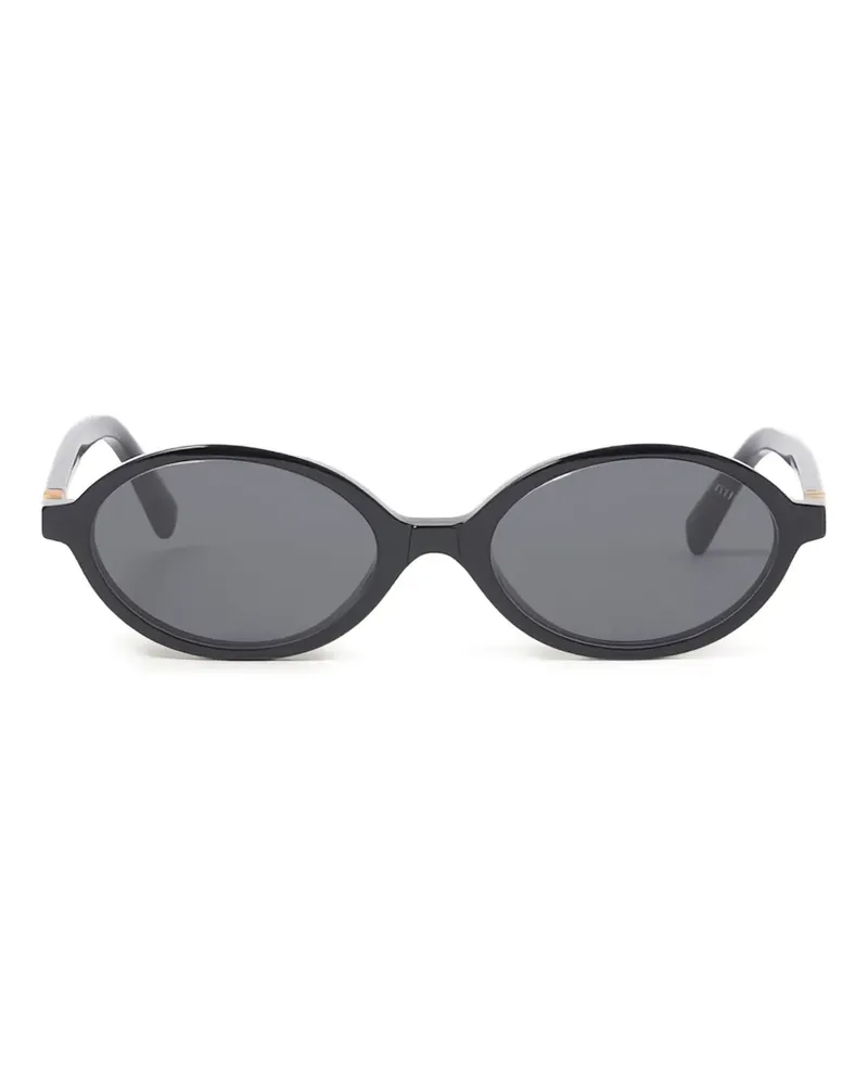Miu Miu Regard Sonnenbrille mit rundem Gestell - Schwarz Schwarz