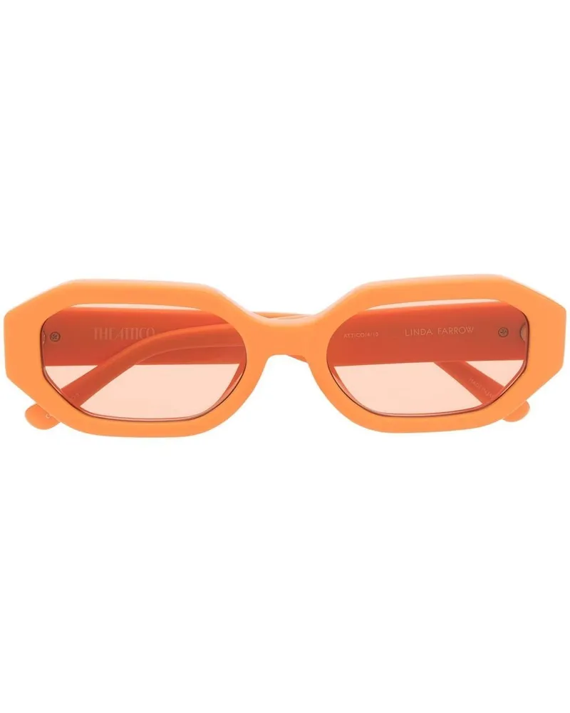 Linda Farrow Sonnenbrille mit ovalem Gestell Orange