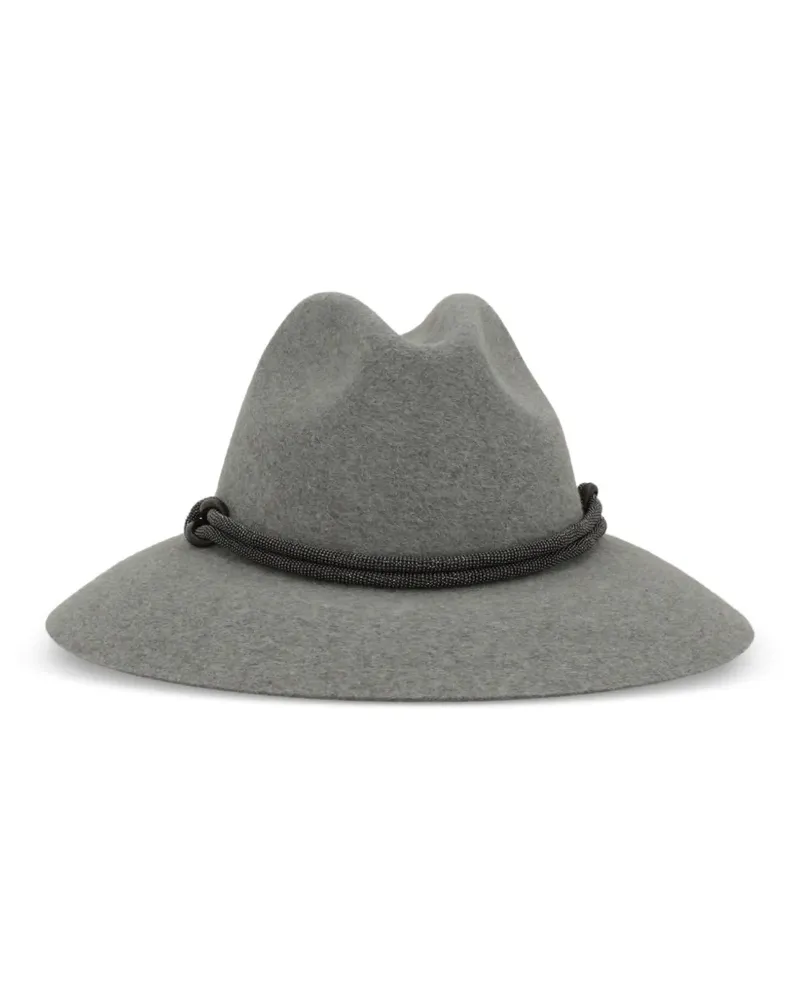 Brunello Cucinelli Fedora mit Monili-Detail - Grau Grau