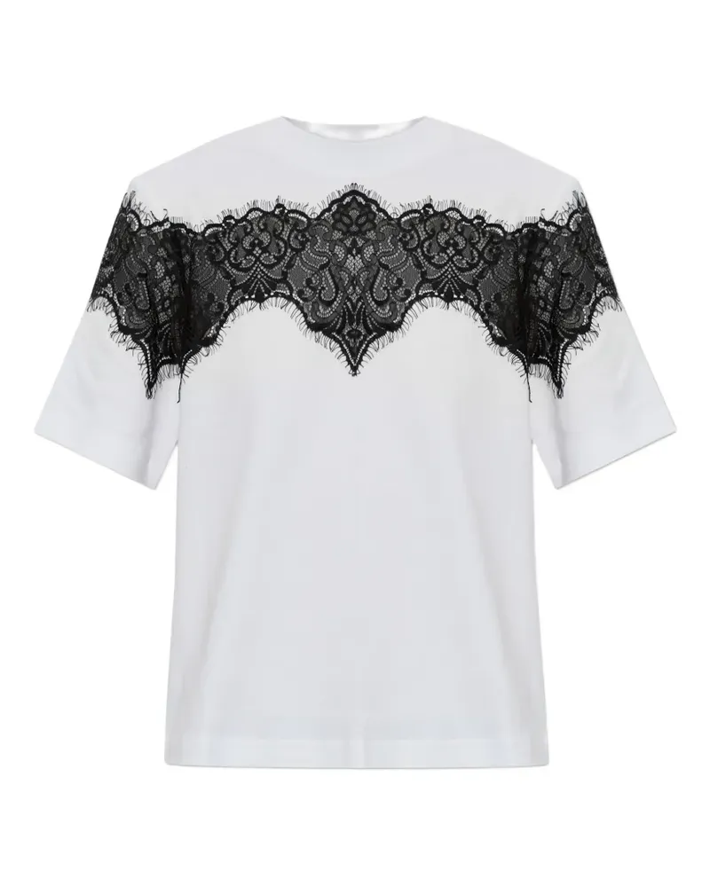 AllSaints Lisa Lace Amelie T-Shirt - Weiß Weiß