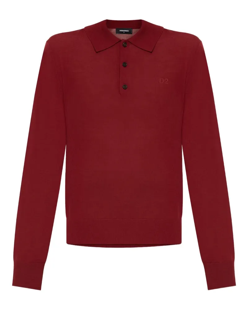 Dsquared2 Langärmeliges Poloshirt - Rot Rot