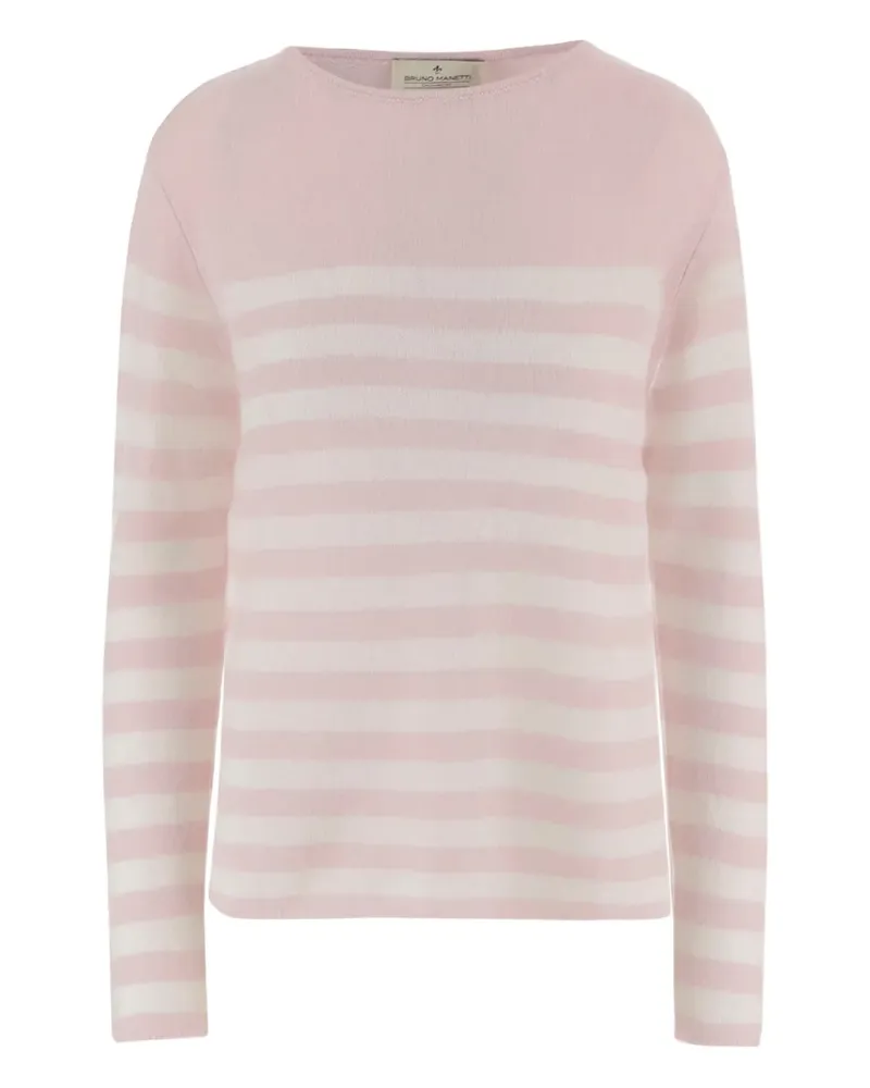 Bruno Manetti Gestreifter Pullover aus Kaschmir - Rosa Rosa